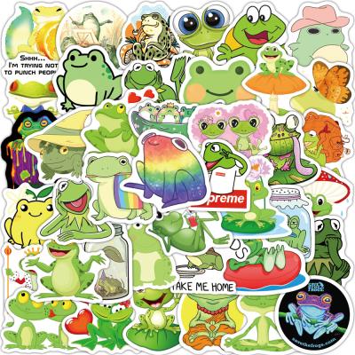 China 50Pcs Kawaii Frog Durable Stickers For Kids Vinyl Waterproof Stickers For Water Bottles Laptop DIY Album Stickers for sale