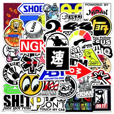 China 50pcs Waterproof JDM Sun-protection No--double Text Stickers Waterproof Vinyl JDM Removable PVC Stickers For Adults/Skateboard/Mug/Suitcase/Car/Laptop Stickers for sale