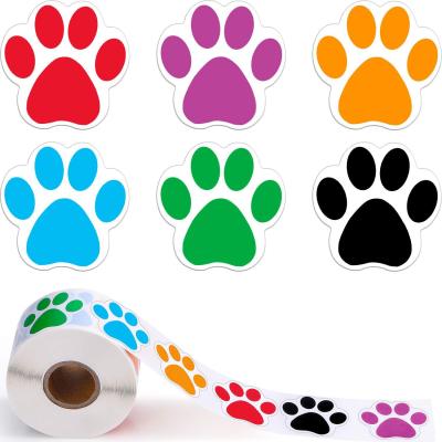 China Self-adhesive 500PCS/Roll New Cute Children's Toy Sticker Self-adhesive Dog's Paw Sealing Label Stickers Animal Modeling Wall Stickers for sale