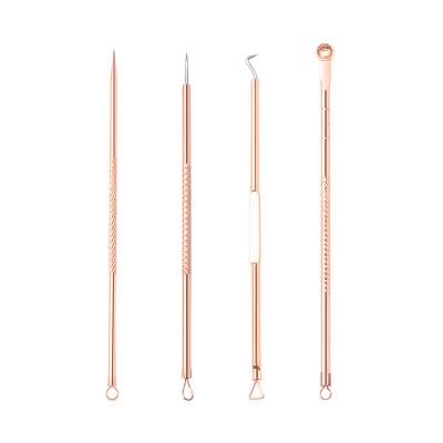 China Popular High Quality Cheap 4 Pcs/Set Professional Stainless Acne Pimple Removal Tool Needle Double Head for sale