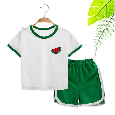 China 1-7 Years Girls Clothing Boys Casual Sets Summer Short Sleeve Toddler Kids Outfits Two-Piece T-shirt and Shorts Sportswear Suit for sale