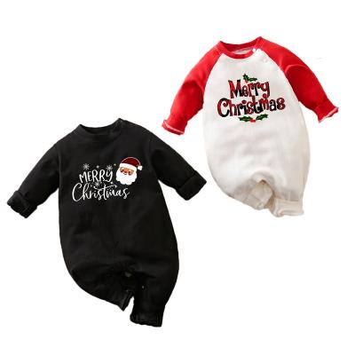 China Rompers Ropa De Bebes Clothes Baby Boy Girl Winter Christmas Newborn Christmas Romper Printed Infant Onesie Red Black Jumpsuit For Baby for sale