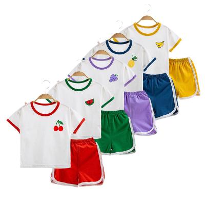 China Ropa Infantil Kids Summer Clothing Set Casual Custom T-shirt Shorts 2 Piece Kids Tracksuit Set 1-7 Years Toddler Boys Girls set of clothes for sale