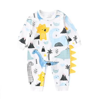 China Breathble 2022 New Comfortable Baby Clothes Cute Cartoon Dinosaur Printing 100% Cotton Spring and Autumn Anime Baby Onesie for sale