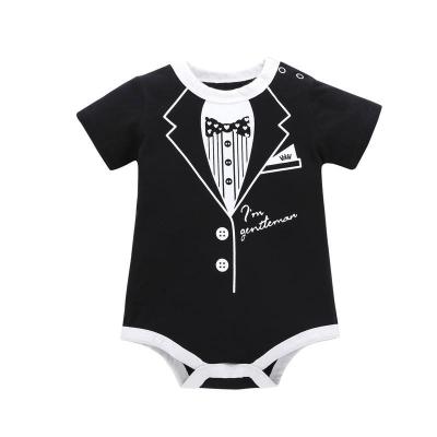 China Cozy Baby Clothes Vetement Bebes Garcon For 0-24 Months Summer Newborn [Printed Baby Boy Clothes Cotton Shorts Sleeve Baby Boy Jumpsuit Rompers for sale