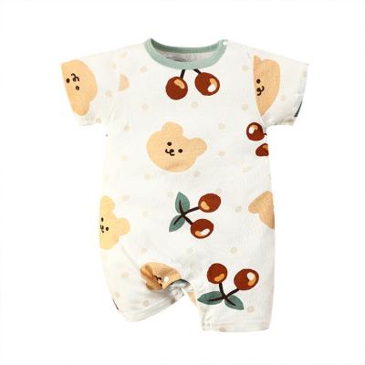 China Eco-friendly Washable Breathable Wholesale Cute Cartoon Baby Clothes Colorful Pattern Printing Casual Home Clothes Onesie For Baby for sale