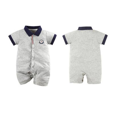 China Wholesale pure breathable cotton embroidery summer onesie gentleman romper boy boy baby clothes ropa de bebe baby for sale