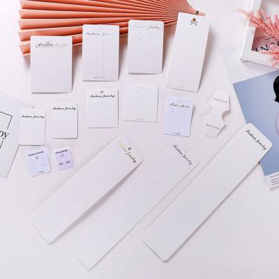 China Custom Logo White Necklace Earing Display Paper Cards for sale