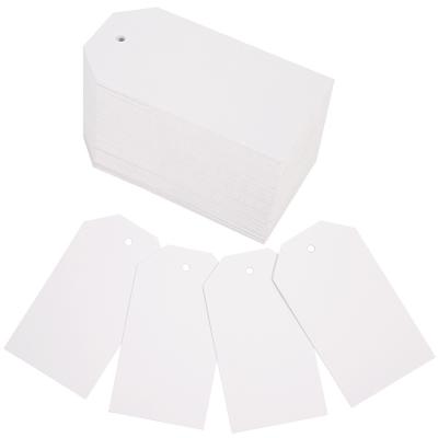 China Recyled White Paper Labels Gift Hang Tags with 100pcs String (Rectangle Shape) for sale