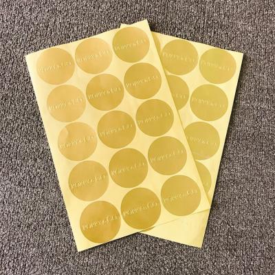 China Waterproof Roll Gold Foil Adhesive Stickers Embossing Seal Sticker With Printing Logo for sale