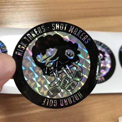 China Waterproof Custom Printed Adhesive Hologram Laser Label Snapback Hat Stickers With Logo for sale