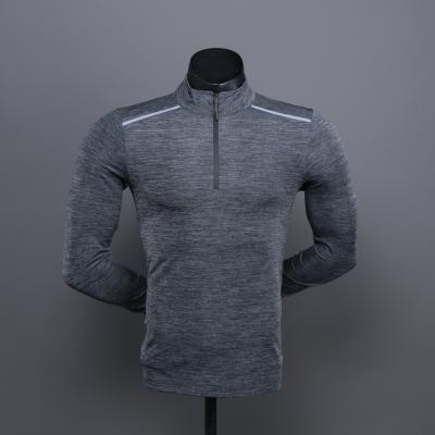 China QUICK DRY Hemp Fiber 1/4 Sleeve Pure Canvas Fitness Long Sleeve Compression Shirt Men for sale