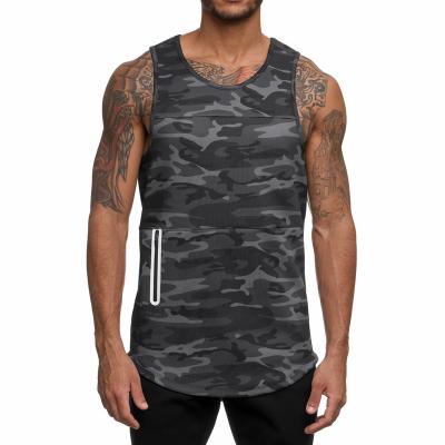 China Breathable Single Round Blank Workout Vest Polyester Tops Polyester Tank Neck Sleeveless T-Shirt For Men for sale