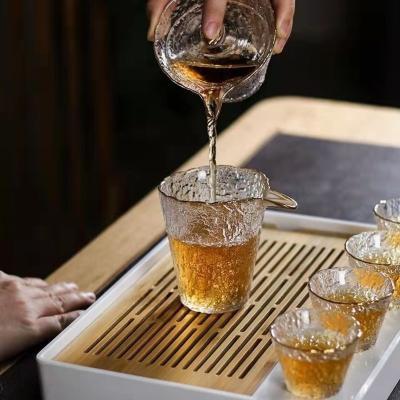 China Viable Clear Glass Crystal Glass Cup Lid Tea Cup Decoration Classic Tradition Tradition Drinking Tea Sets for sale