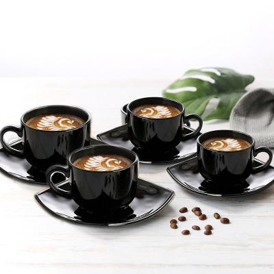 China Sustainable Customized Black Coffee Cups Glassware Sets for sale