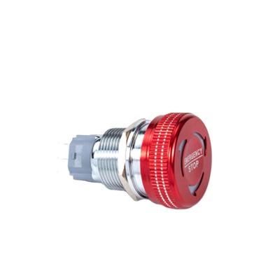 China Shell Metal Emergency Stop Gold Waterproof Push Button Switch Push Button Switch Red Head Type 22mm for sale