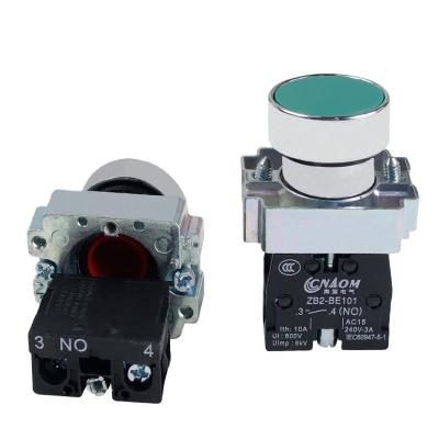 China XB2 Series Green Color Flat Head Illuminated Push Button Switches 22MM for sale