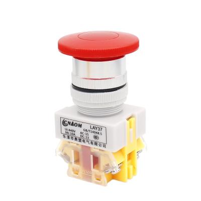 China ABS Hot Sales Conductivity Self Discount 22MM Efficient Mushroom Push Button Switch for sale