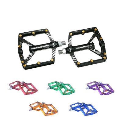 China Mountain Bikes 4 Pedal Bearings Aluminum Alloy Bike Pedal Ultra-thin Design MTB Road Pedal for sale