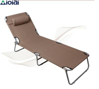 China AIOIAI Chinese stainless steel beach chair with foot rest camping chair folding beach lounge for sale