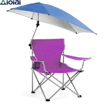 China AIOIAI Low Sand Chinese Beach Chair With Portable Umbrella Folding Beach Lounge With Sun Shade Canopy for sale