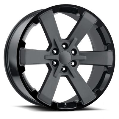 China Aluminum GMC DUAL SIX STARS FACTORY REPRODUCTIONS WHEELS Black Silverado 22