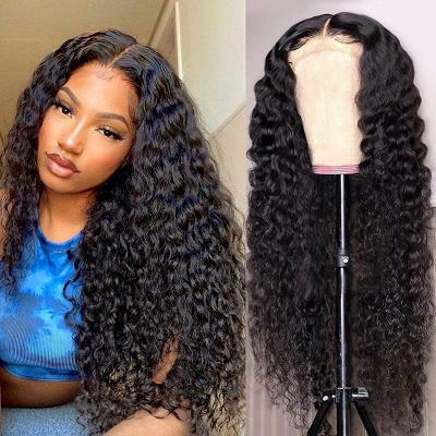 China Wholesale Cheap Deep Wave 13x4 Lace Frontal Wig Preplucked Hair Deep Curly Lace Wigs For Black Women for sale