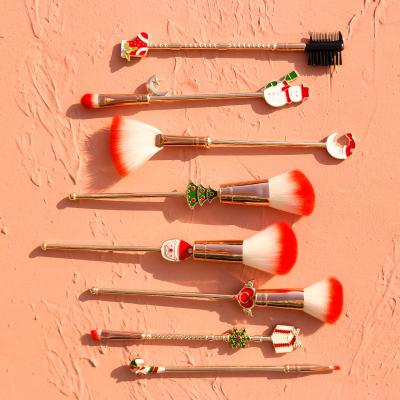 China 8pcs Private Label Makeup Brush Set Buy Again Best Selling Custom Logo 8pcs Private Label Christmas Elks Theme Makeup Brush Set for sale