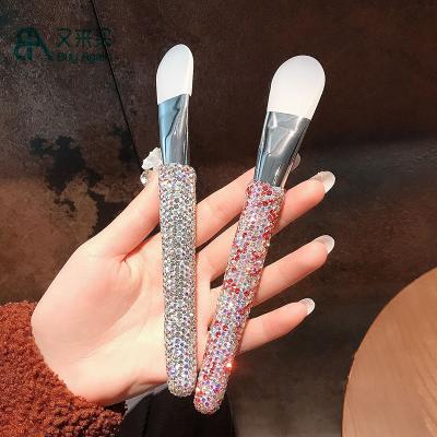 China Buy Glitter Face Mask Brush Purchasing Diamond Crystal Holographic Crystal Silicone Glitter Applicator Clay Face Mask Tool Crystal Facial Bling Brush Again for sale