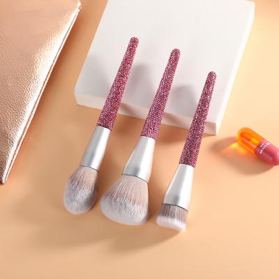 China Buy Holographic Rhinestone Glitter Rhinestone Diamond Brush OEM ODM ODM Sparkle Pink Sparkle Kabuki Diamond Glitter Rhinestone Makeup Brush Bling Crystal Bling Crystal Makeup Brush Again for sale