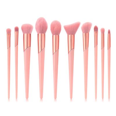 China Pink Makeup Brush Custom Logo Buy Again Unique New 10 Pcs Private Label Synthetic Rose Gold and Pink Makeup Brushes Custom Logo for sale