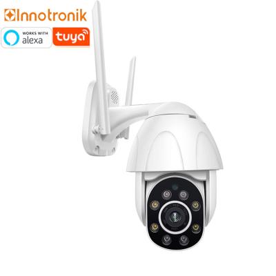 China Innotronik PAN-TILT Outdoor Smart Camera Wifi PTZ Cloud Camera Tuya WiFi Outdoor Waterproof Camera Alexa for sale