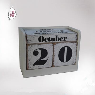 China Table Calendar Wooden Blocks Calendar Wood Desk Calendar for sale