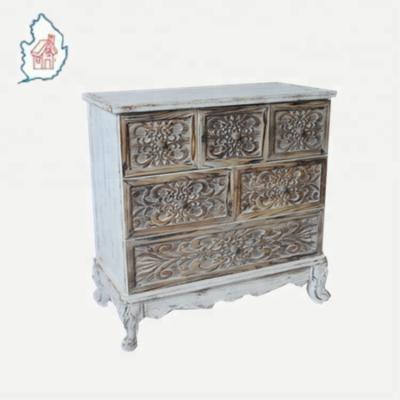 China Carved with Metal Saddles Unfinished Distressed Wood Cabinets Reclaimed Wood Cabinets Made in China for sale