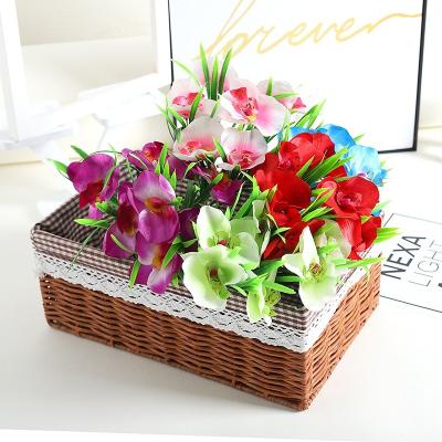 China Fashional Artificial Flower Simulation Butterfly Orchid Wedding Arranging Flower Household Top-grade Wedding Floristry Moth Orchid Decorative Silk Flowers for sale