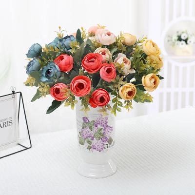 China Fashional Small Artificial Flower Simulation Rose Room Ornament Home Furnishing Articles Sitting Arranging Flower Art Photography Props Wedding Manufacture for sale