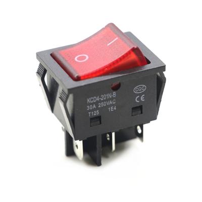 China On Off On Off On , TOP ON Rocker Switches 16A 250VAC 30A 250VAC Double Pole Waterproof Illuminated For Machine for sale