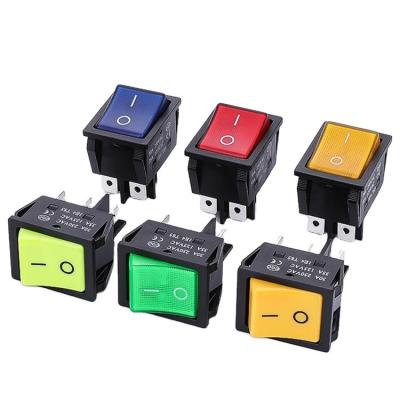 China ON-OFF ON-OFF On KCD4 30A 250V 4 6 Pin Boat ON-OFF Rocker Switch With Led Indicator Light 30A/250V 25*31MM For Welding Machine for sale