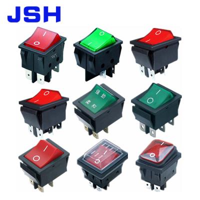 China ON OFF ON OFF ON OFF JSH KCD4 DPST 4PIN 30A 250VAC T85 ILLUMINATED WATERPROOF ROCKER SWITCH ON OFF for sale