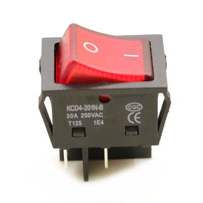 China On-Off On-Off On 25A 30A 250VAC T85 DPST Illuminated Rocker Switch 22X30mm TUV for sale