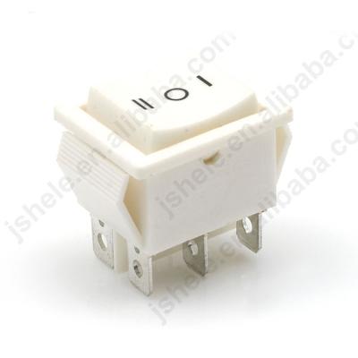 China On-Off/Self-Latching/Latching 20A 4 PIN Double Pole Single Throw 3 T120 Black Way White Rocker Switch for sale