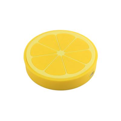 China Custom Portable Cell Phone Size Lemon PVC OEM ODM Mobile Phone Wireless Charger for sale