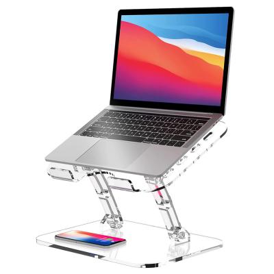 China (Size) New IKATAK Ergonomic Adjustable Folding Computer Reading Stand Acrylic Laptop Stand for sale