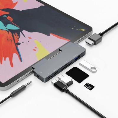 China 4K@30HZ / 2K@60HZ IKATAK New 7 in 1 USB-C Adapter 4K 30HZ 2K 60HZ HD Type USB C Hub for iPad Pro for sale