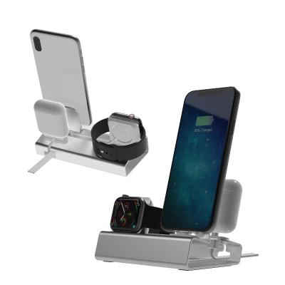 China Charging Dock for Airpod IKATAK 3 in 1 Cell Phone Aluminum Multi Mobile Stand Station Charger Charging Dock for sale