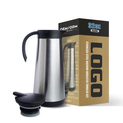 China 32OZ Pot Sublimation Double Pot Stainless Steel Wholesale Hot Viable Wall Insulated Tumbler Vacuum Thermos Kettle Coffee Carafe for sale