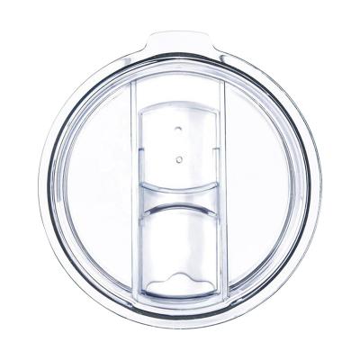 China 20oz Splash Proof Tumbler Cap Splash Resistant No Leak Vacuum Food Grade PP Clear Plastic Lid Transparent Drinkware Lid With Slide Touch for sale