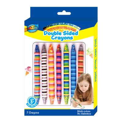 China Kids Wax Soft Multi Color Non-Toxic Double Painted Crayon Pen for sale