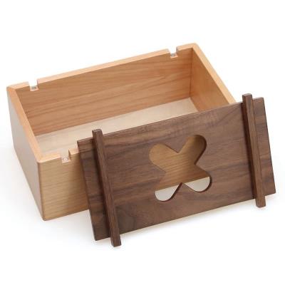 China Factory CSL Wooden Tissue Box Tissue Container Holder Eco-friendly Multi Functional Napkin Boxes For Home Decor for sale