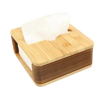 China Factory CSL Bamboo Tissue Container Tissue Holder Boxes Eco-friendly Multi Functional Towel Boxes Bamboo Wooden Box For Home Decor for sale